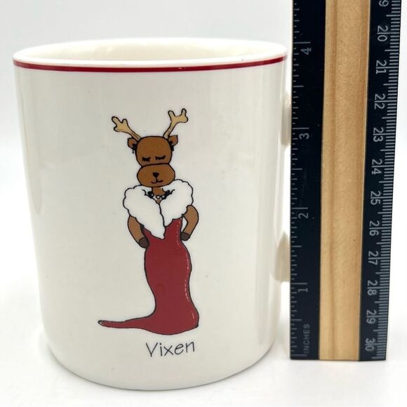 4‎ Christmas REINDEER MUGS Whimsical Holiday Cups LTD Commodities White Ceramic - Picture 7 of 7